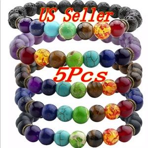 7 Chakra Healing Natural Lava Stone Diffuser 5 pcs